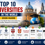 Top 10 universities in the world including MIT, Imperial College London, Oxford, Harvard, Cambridge, Stanford, ETH Zurich, NUS, UCL and Caltech.